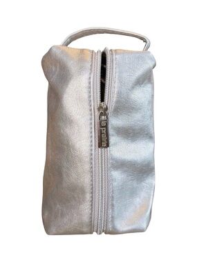 La Prairie Silver Metallic Cosmetic Bag | Luxury | Makeup Pouch | Travel Case